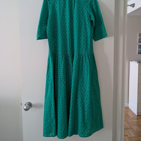 Green Cotton Maxi Dress Size 4 - Picture 2 of 2